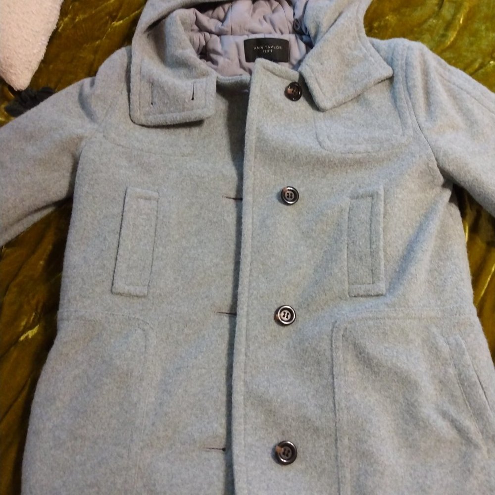 XS Petite grey Ann Taylor Coat NWOT